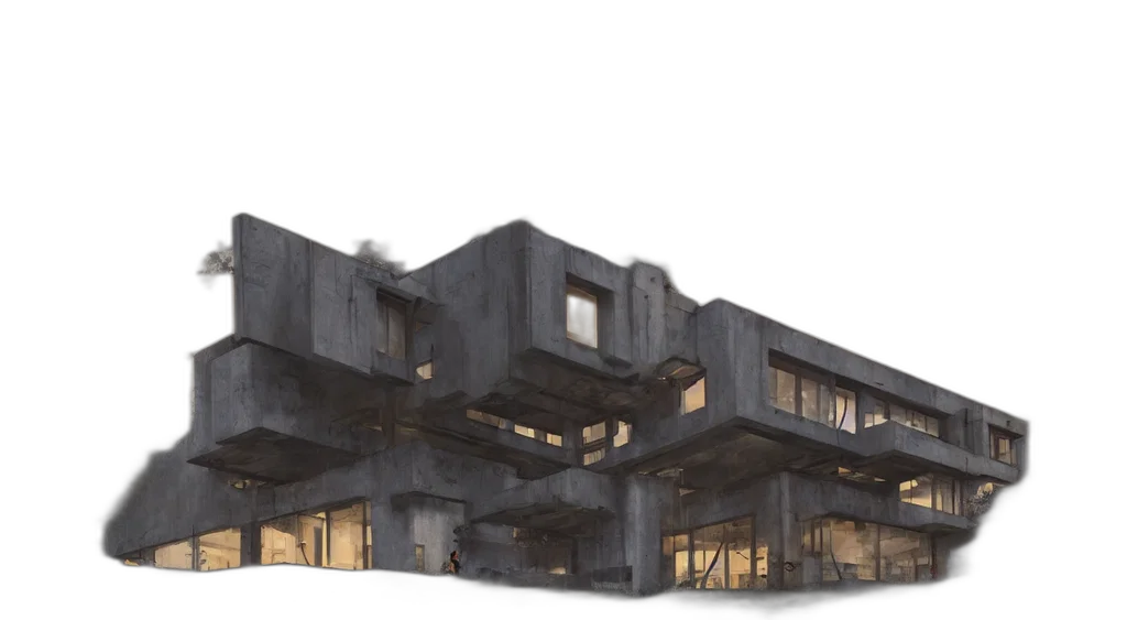 building, 3d render, concept art, photorealistic transparent PNG cut-out