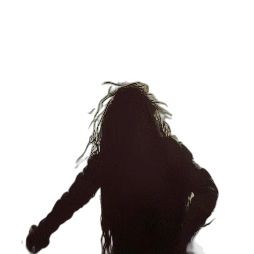 hair, jacket, staff, creature transparent PNG cut-out