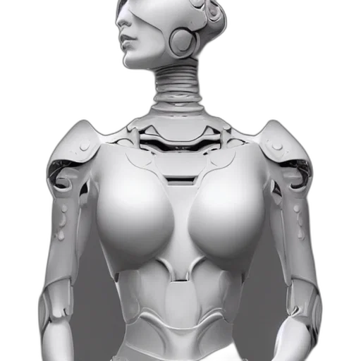 robot, 3d render, concept art, cyberpunk transparent PNG cut-out