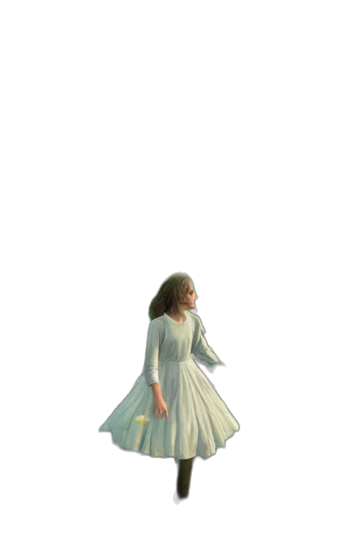 dress, staff, creature, crown transparent PNG cut-out
