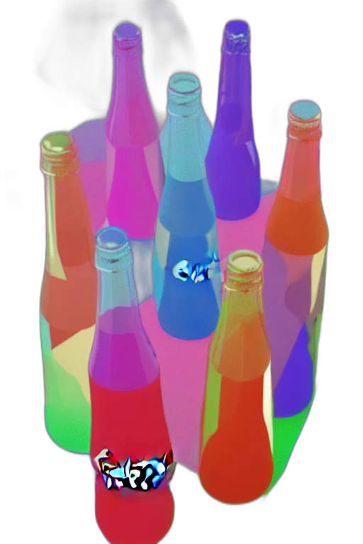 bottle, staff, crown, 3d render transparent PNG cut-out
