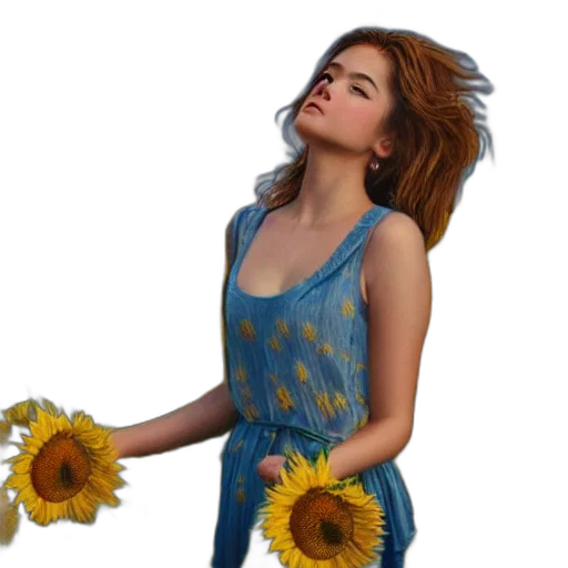 dress, flower, photorealistic, 3d render transparent PNG cut-out