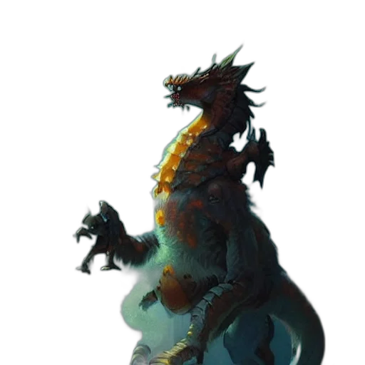 dragon, creature, staff, animal transparent PNG cut-out