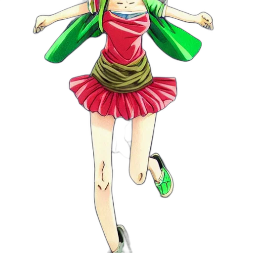 dress, staff, anime, cartoon transparent PNG cut-out