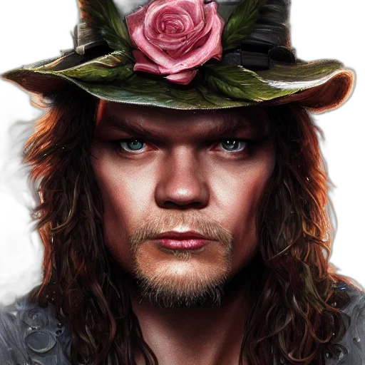 hat, face, photorealistic, fantasy art transparent PNG cut-out