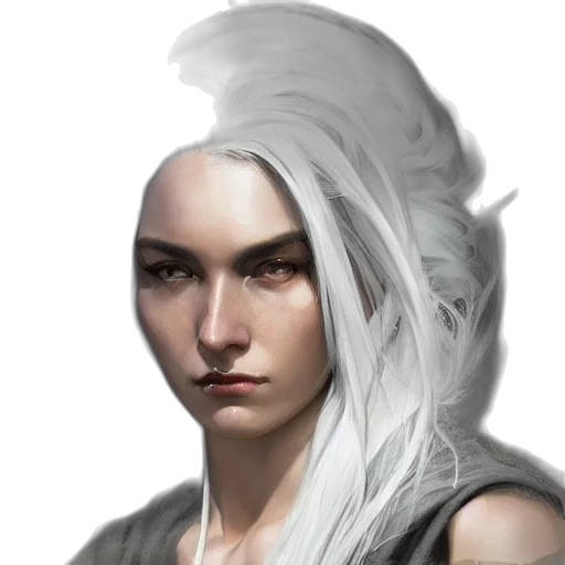 face, dragon, hair, staff transparent PNG cut-out