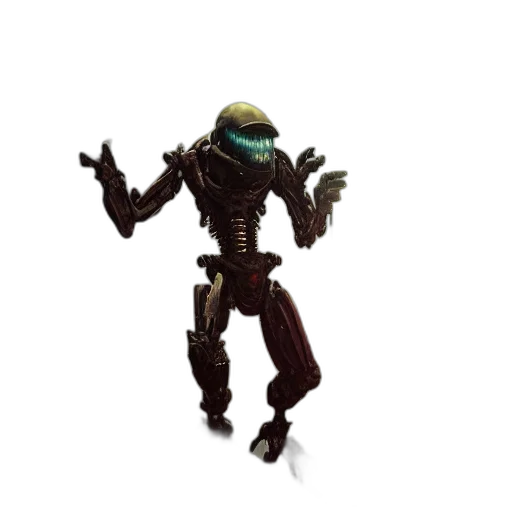 robot, creature, weapon, staff transparent PNG cut-out