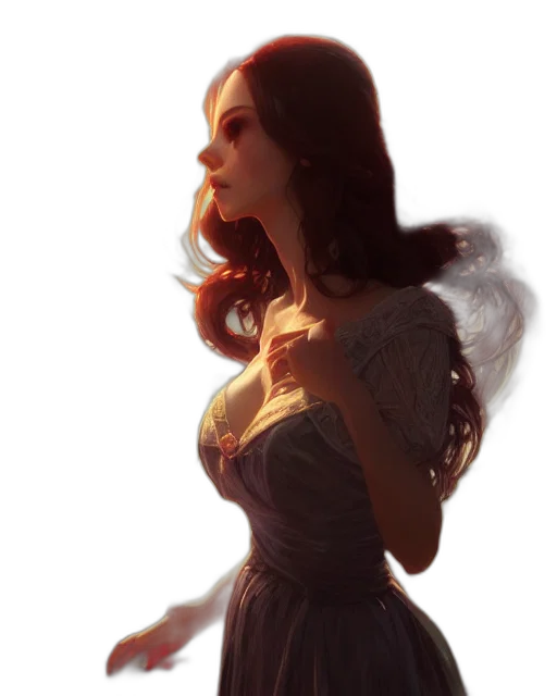 dress, face, crown, concept art transparent PNG cut-out