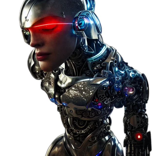 robot, face, cyberpunk, concept art transparent PNG cut-out