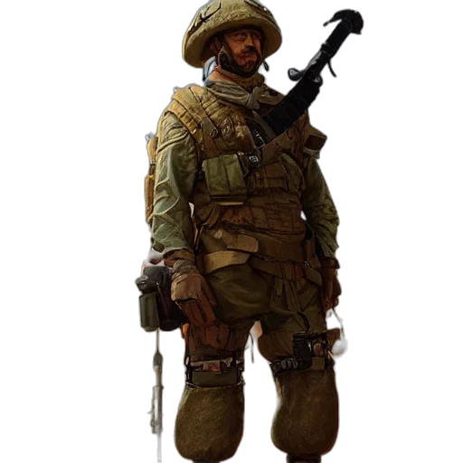 staff, weapon, jacket, hat transparent PNG cut-out