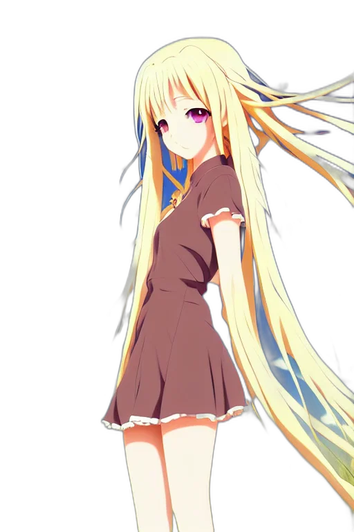 dress, staff, hair, dragon transparent PNG cut-out
