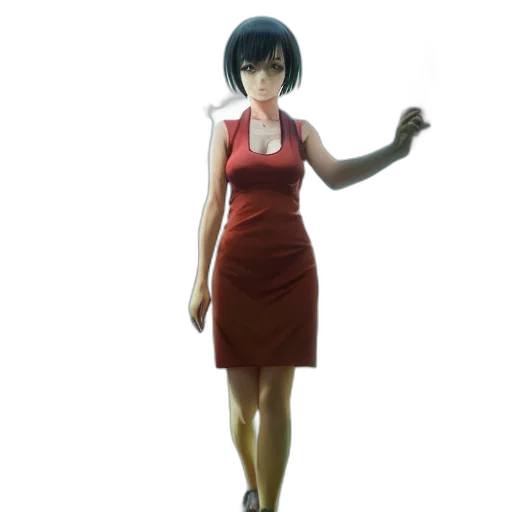 dress, staff, robot, 3d render transparent PNG cut-out