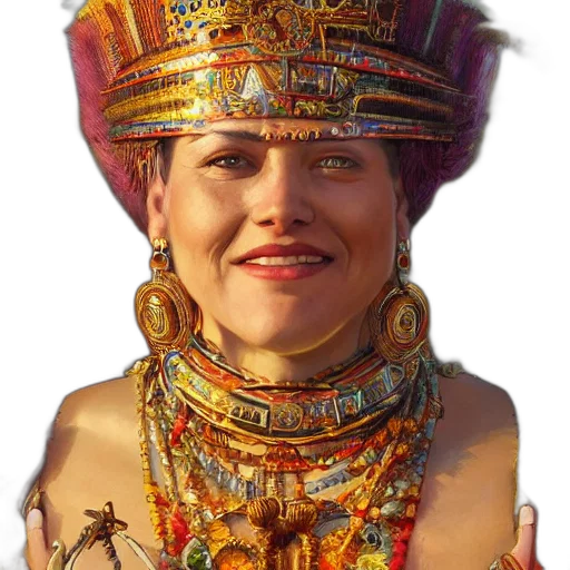 face, crown, jewelry, staff transparent PNG cut-out