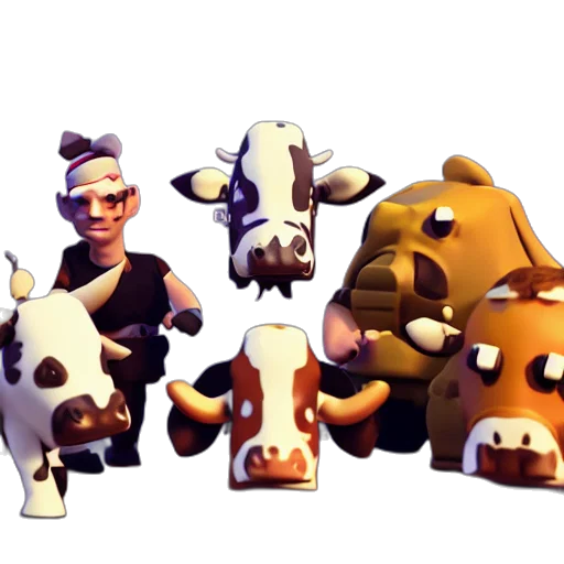 animal, 3d render, concept art, pixel art transparent PNG cut-out