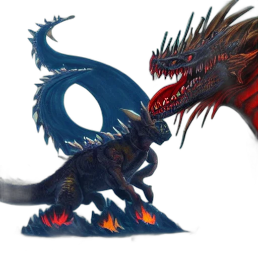 dragon, concept art, fantasy art, 3d render transparent PNG cut-out