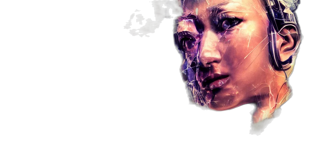 face, mask, cyberpunk, photorealistic transparent PNG cut-out