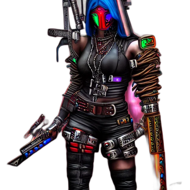 weapon, robot, staff, cyberpunk transparent PNG cut-out