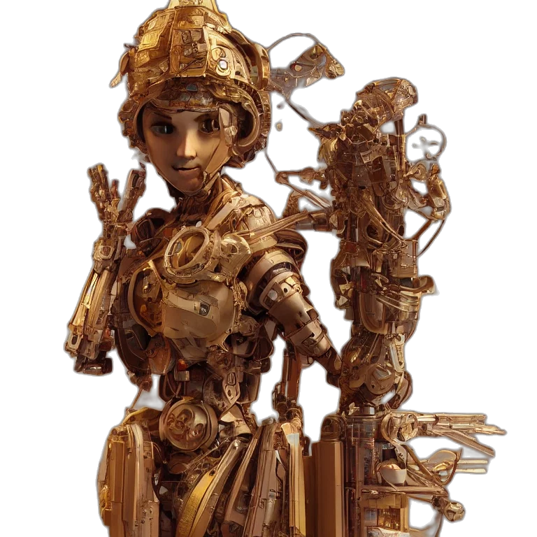 robot, staff, crown, jewelry transparent PNG cut-out