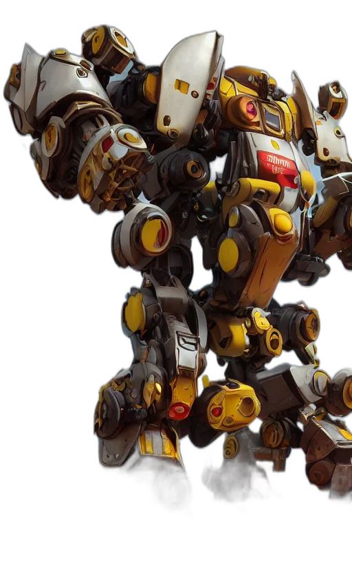robot, weapon, concept art, 3d render transparent PNG cut-out