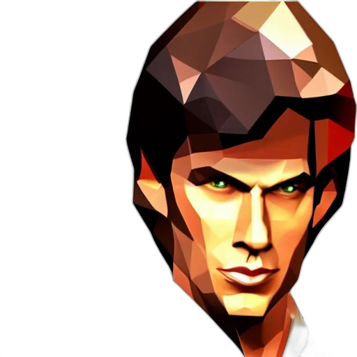 face, pixel art, concept art, 3d render transparent PNG cut-out