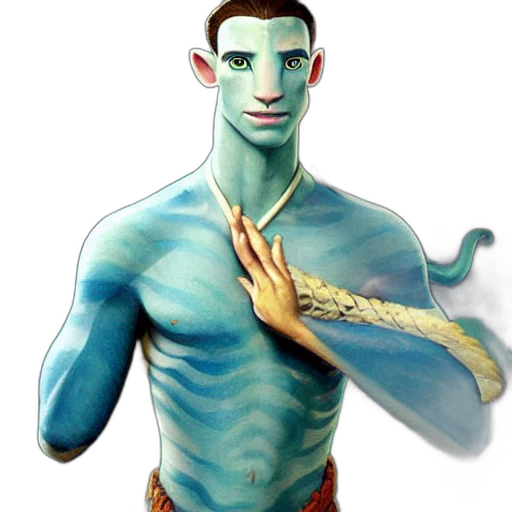 creature, mask, staff, fantasy art transparent PNG cut-out