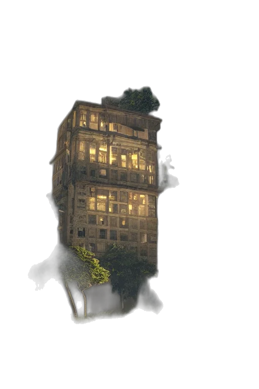 building, furniture, concept art, photorealistic transparent PNG cut-out