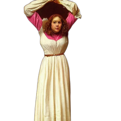 dress, jacket, staff, hair transparent PNG cut-out