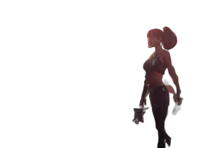 robot, weapon, staff, dress transparent PNG cut-out