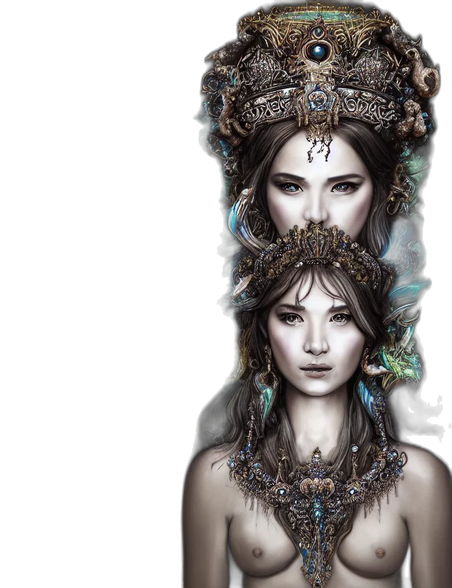 jewelry, crown, mask, fantasy art transparent PNG cut-out