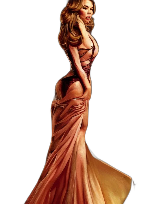 dress, fantasy art, concept art, oil painting transparent PNG cut-out