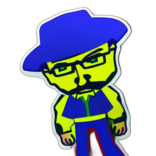 staff, hat, cartoon, pixel art transparent PNG cut-out