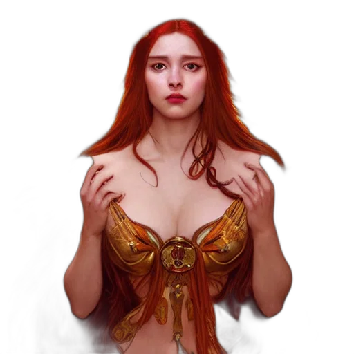 dress, jewelry, fantasy art, concept art transparent PNG cut-out