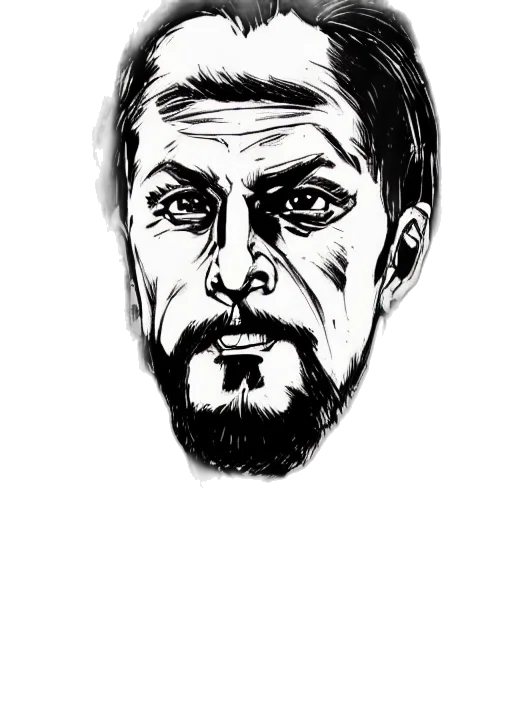 face, comic book art, cartoon, pencil sketch transparent PNG cut-out