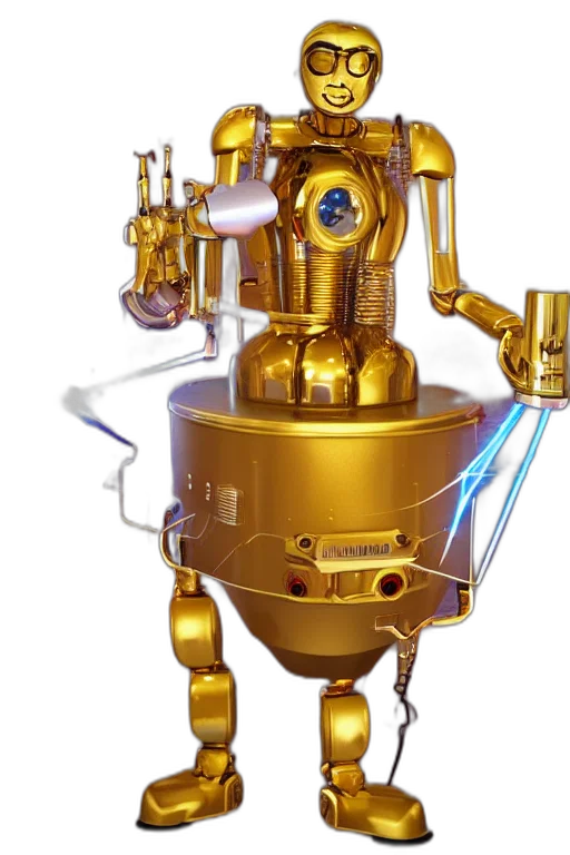 robot, 3d render, concept art, portrait transparent PNG cut-out