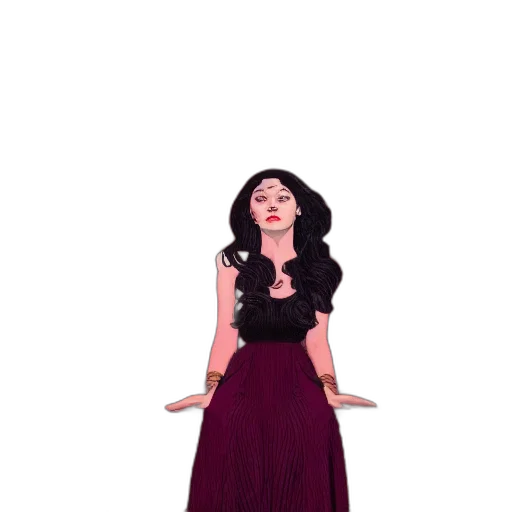 dress, cartoon, 3d render, concept art transparent PNG cut-out