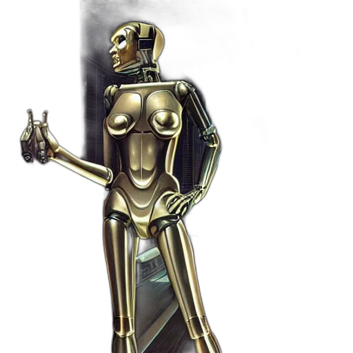 robot, staff, dress, concept art transparent PNG cut-out