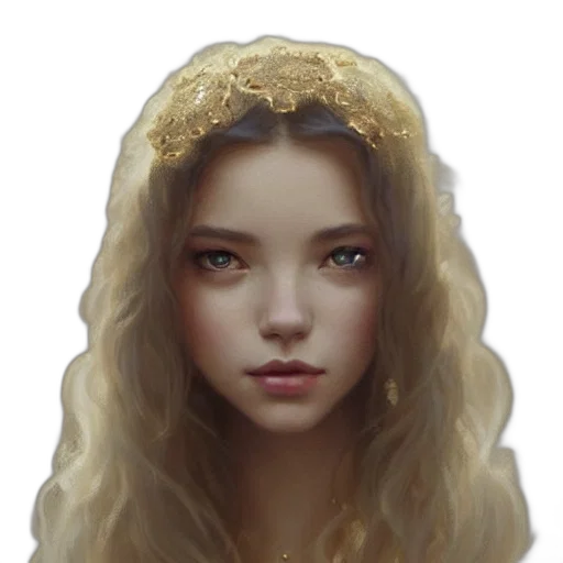 face, crown, hair, jewelry transparent PNG cut-out