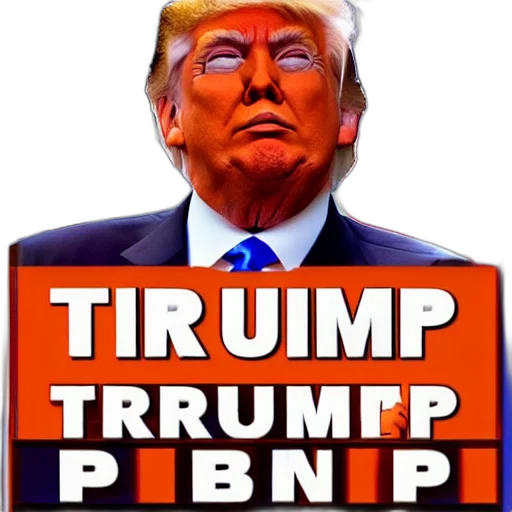 vaporwave, 3d render, donald, trump transparent PNG cut-out