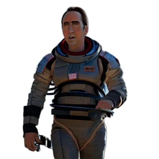 robot, jacket, staff, creature transparent PNG cut-out