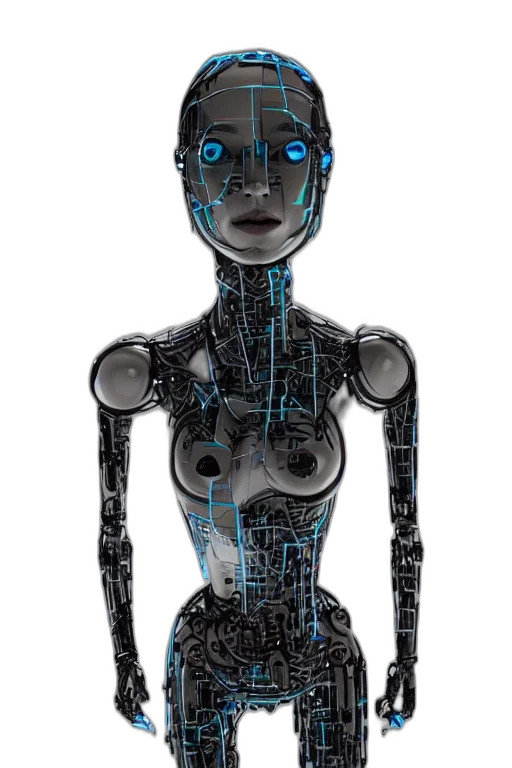 robot, cyberpunk, concept art, 3d render transparent PNG cut-out