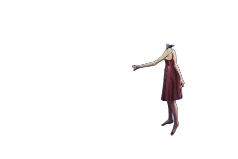 dress, hat, staff, umbrella transparent PNG cut-out