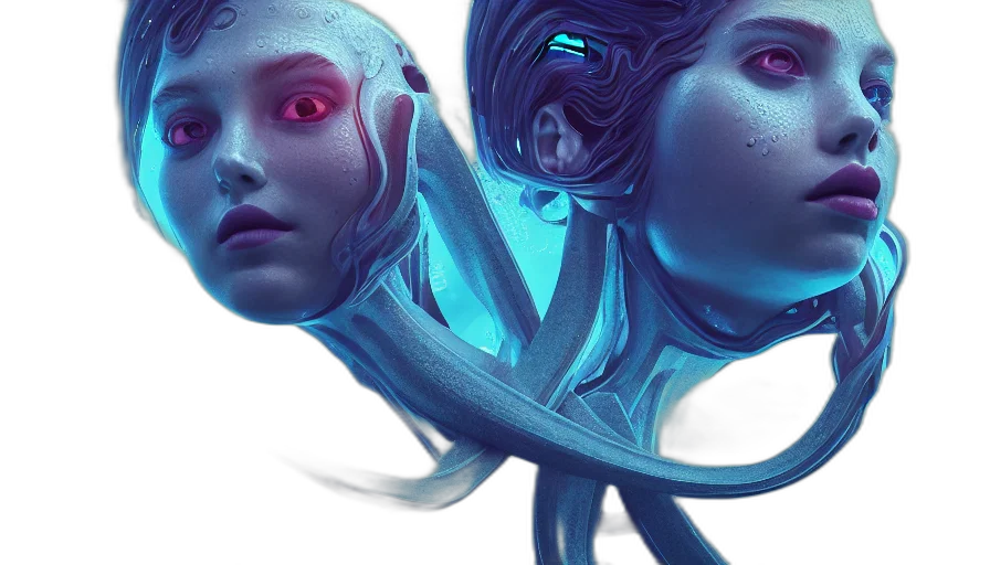 robot, concept art, cyberpunk, fantasy art transparent PNG cut-out