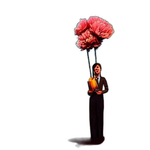 flower, umbrella, jacket, staff transparent PNG cut-out