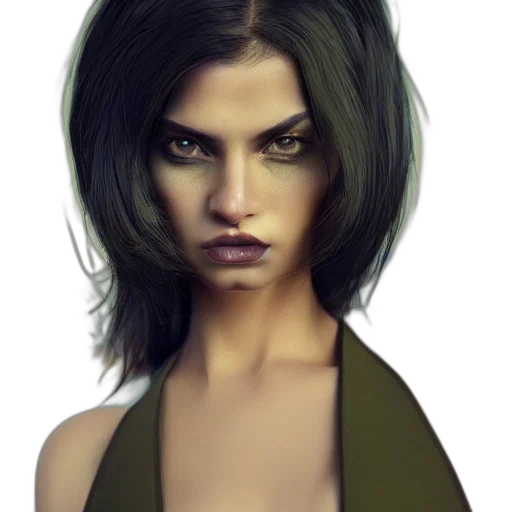 face, hair, photorealistic, fantasy art transparent PNG cut-out