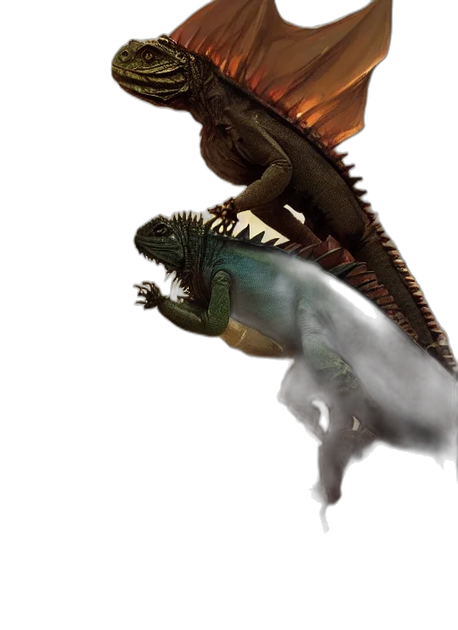 dragon, creature, animal, staff transparent PNG cut-out