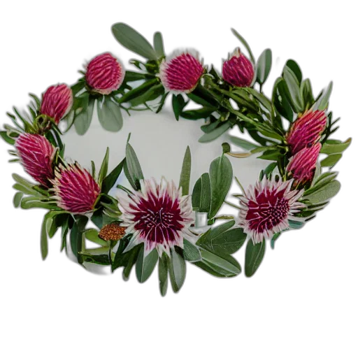 crown, flower, photorealistic, 3d render transparent PNG cut-out