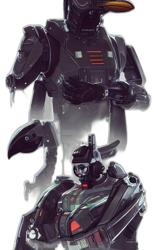 robot, weapon, concept art, cyberpunk transparent PNG cut-out