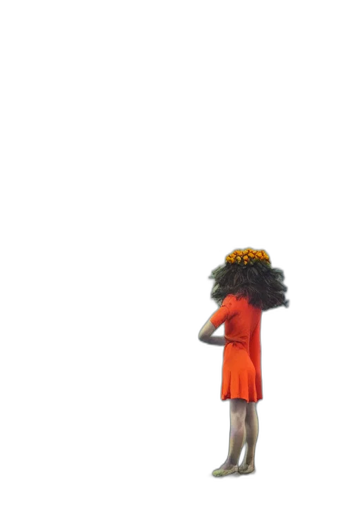 dress, staff, hair, hat transparent PNG cut-out