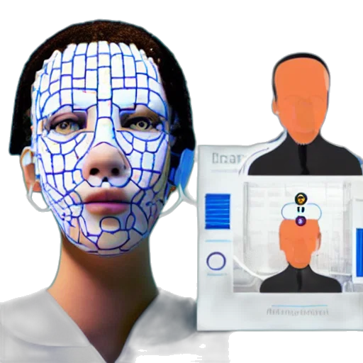 mask, robot, face, 3d render transparent PNG cut-out