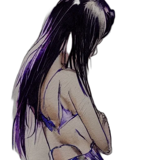hair, dress, creature, watercolor transparent PNG cut-out